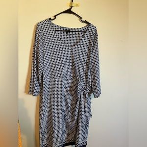Talbots blue/white Jersey dress